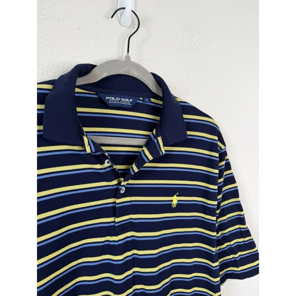 Polo Golf Ralph Lauren Men's Polo Shirt L Striped‎ Pima Cotton Preppy Old Money